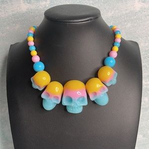 NWT Creepsville Colorful Skull Necklace. Reasonable Offers Accepted.